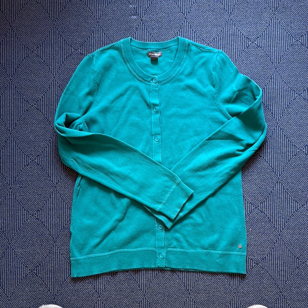 Eddie Bauer Women’s M Teal Button-Up Cardigan